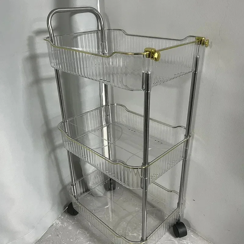 

QO Multi-layer Kitchen Trolleys for Living Room Bedroom Toy Snack Organizer Cart with Wheels Movable Kitchen Storage Auxiliary C