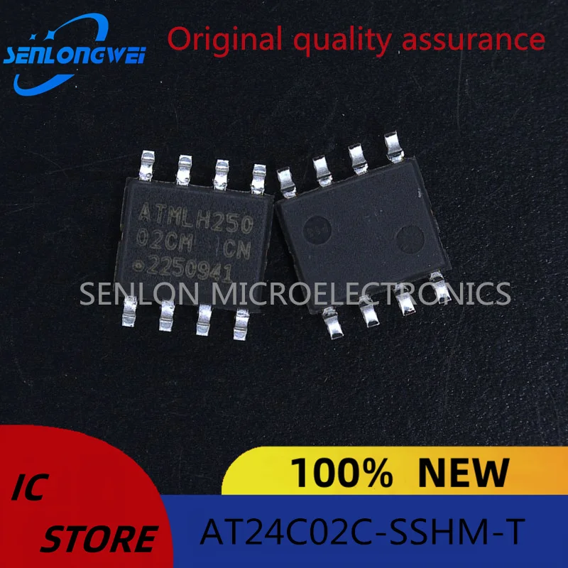 10Pcs New original Genuine Patch AT24C02C-SSHM-T Memory chips EEPROM SOIC-8