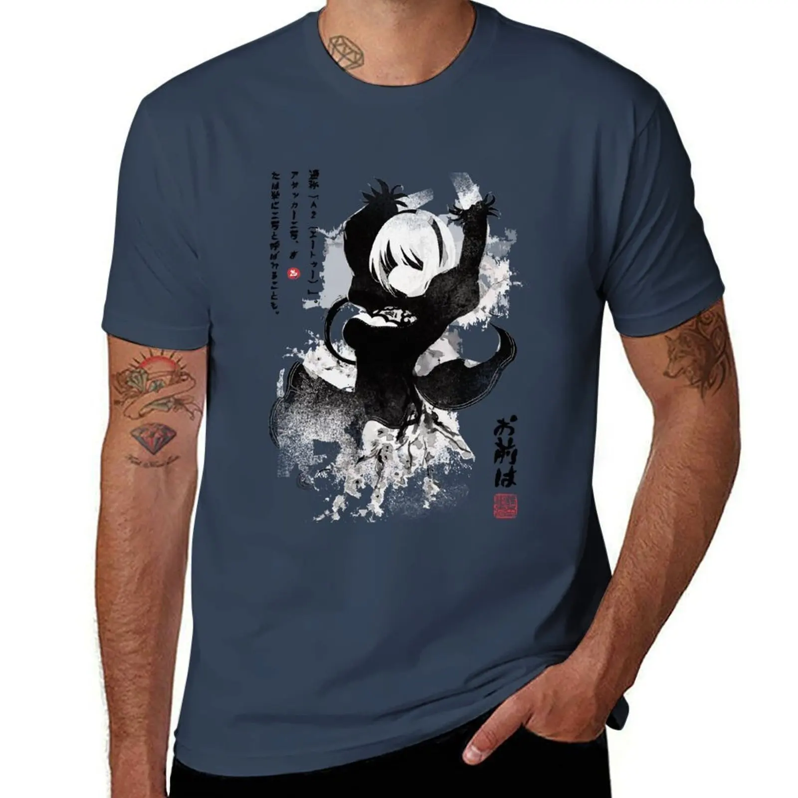 

NieR:Automata 2B Japan Ink ニーア_オートマタ Ver 2.0 T-Shirt t shirt man luxury anime tshirt T-Shirt