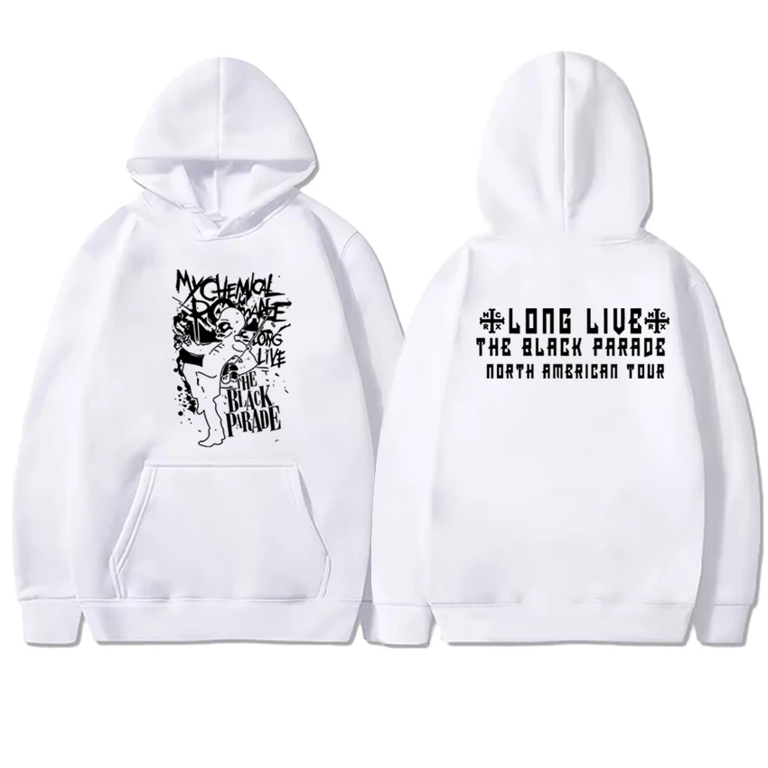 New in My Chemical Romance Band Tour 2025 Double Sided printed Hoodie Men women vintage punk streetwear Unisex Fleece Sweatshirt