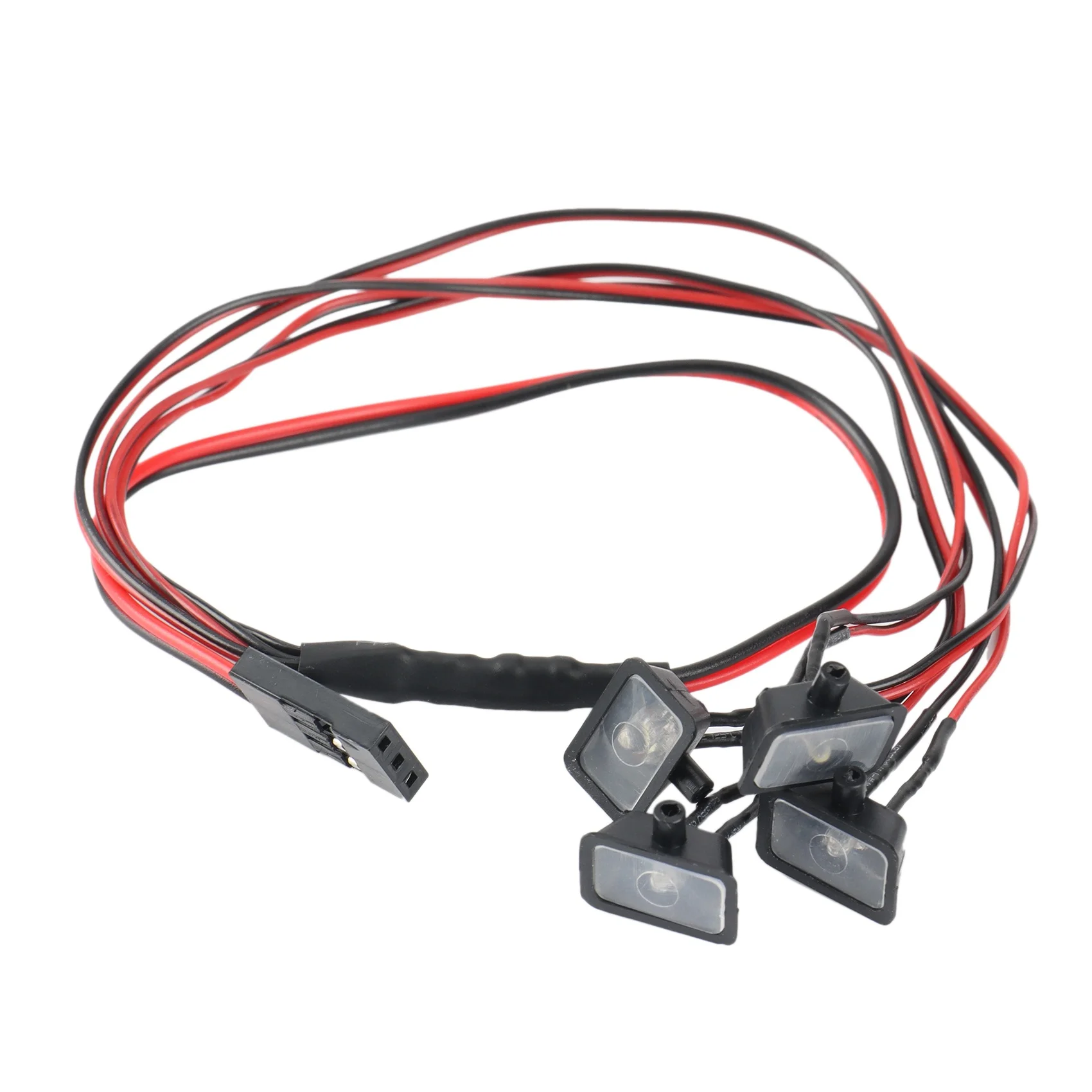 

AINY 4 LED Lights Square Round Headlights for 1/24 RC Crawler Car Axial SCX24 90081 AXI00002 Upgrade Parts,Square