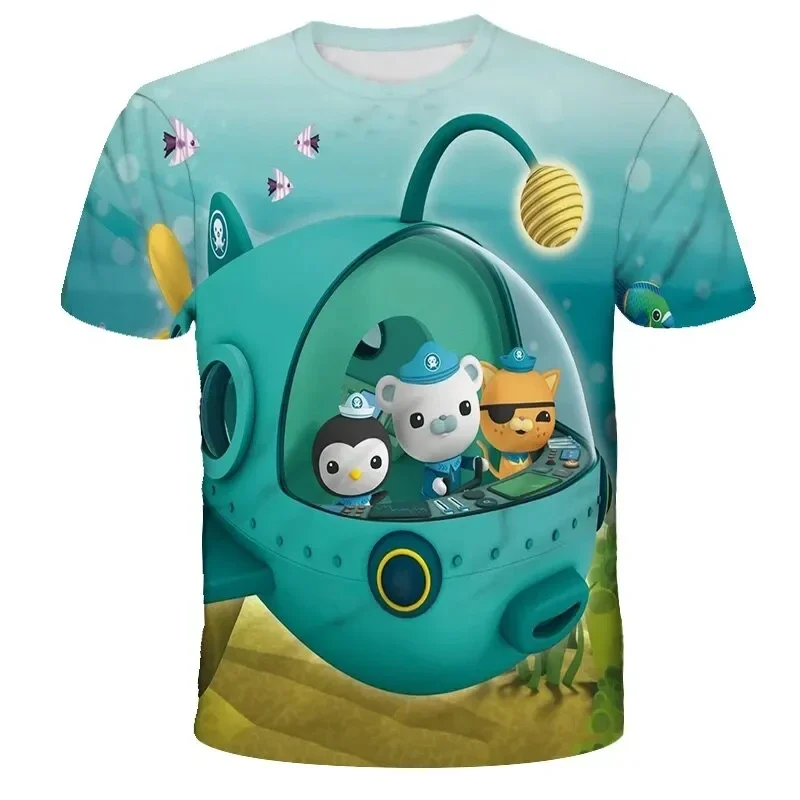 Summer Cartoon Octonauts Boy Girl 3D Print T-shirt Fashion Short Sleeve O-neck Funny Tee Top Gift for Kids Clothing