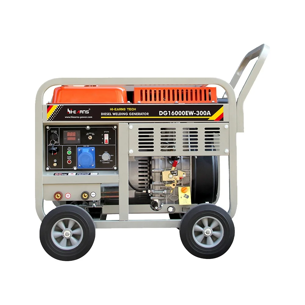 hiearns 300A 5KW 50hz 60hz 5mm open portable type die·sel Welder Generator