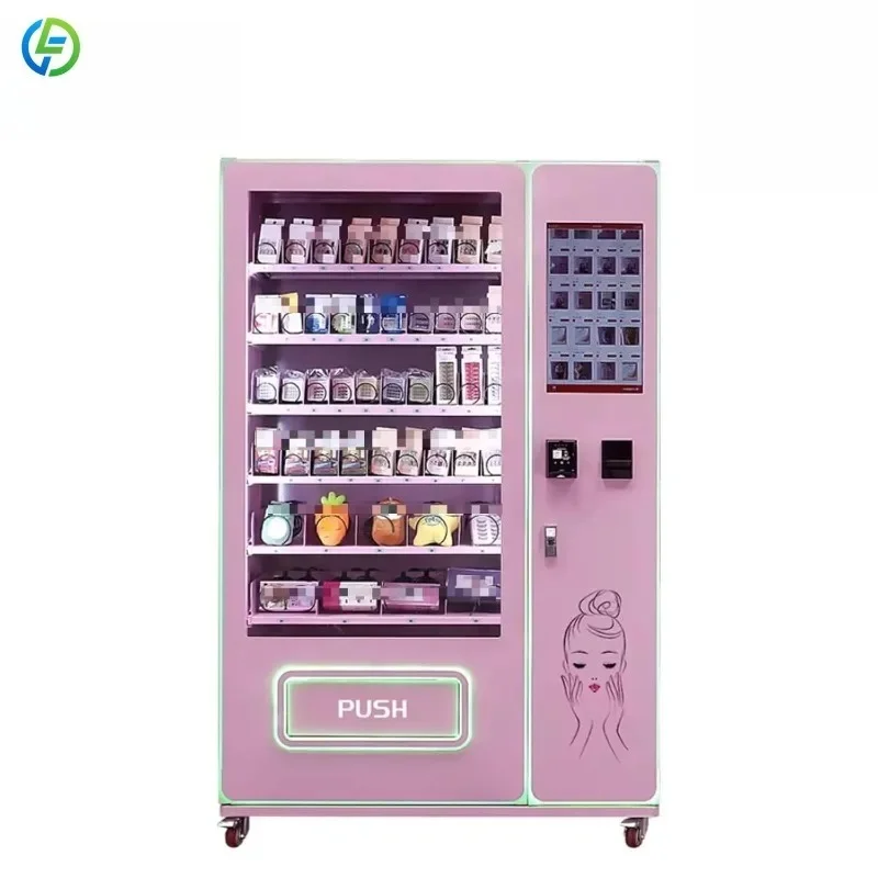 Factory Price Pink Makeup Vending Machine for Nail Art, Beauty Vending Machine with Credit Card Coin QR Code Payment Customized