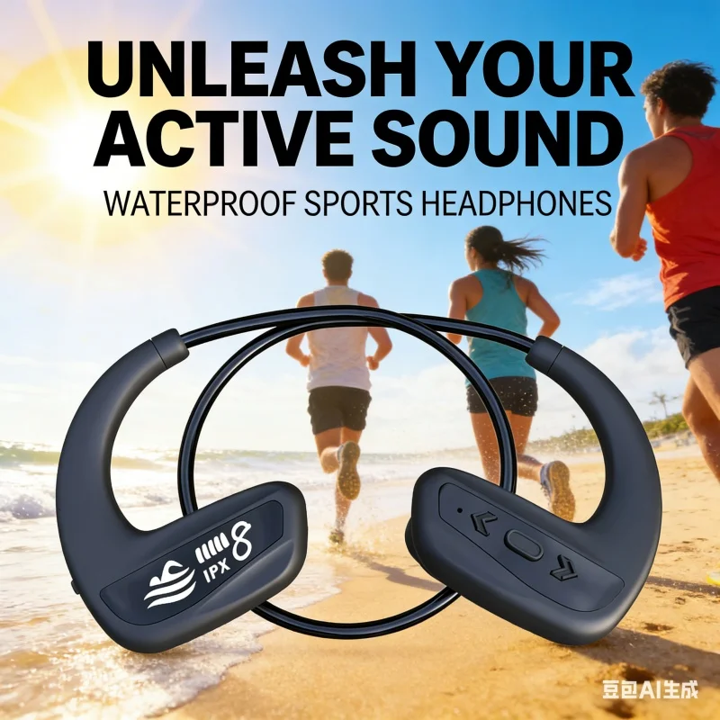 

Водонепроницаемые наушники с костной проводимостью IPX8, 16 ГБ MP3 и Bluetooth 5.0, открытые спортивные наушники для плавания, бега, велоспорта