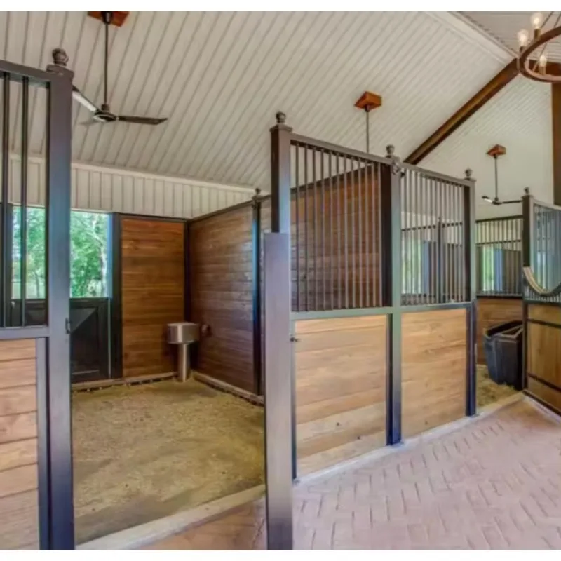Customization Heavy Duty Steel Horse Stable with Rubber Mats and Grilled Front Door for Maximum Safety and Comfort Horse Stable