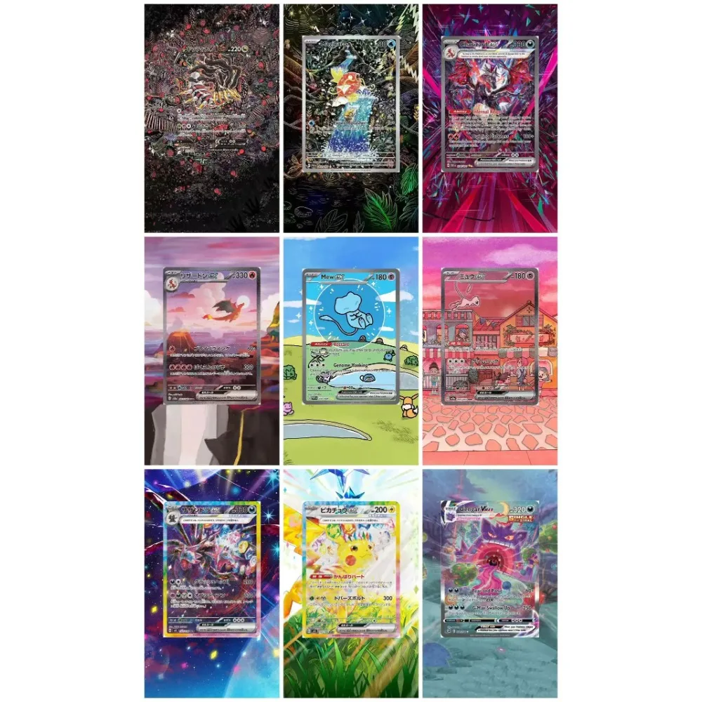 

Pokemon PTCG Acrylic Painting Extended Card Brick Umbreon Charmander Gengar Mew Charizard Anime Peripheral Game Collection Card