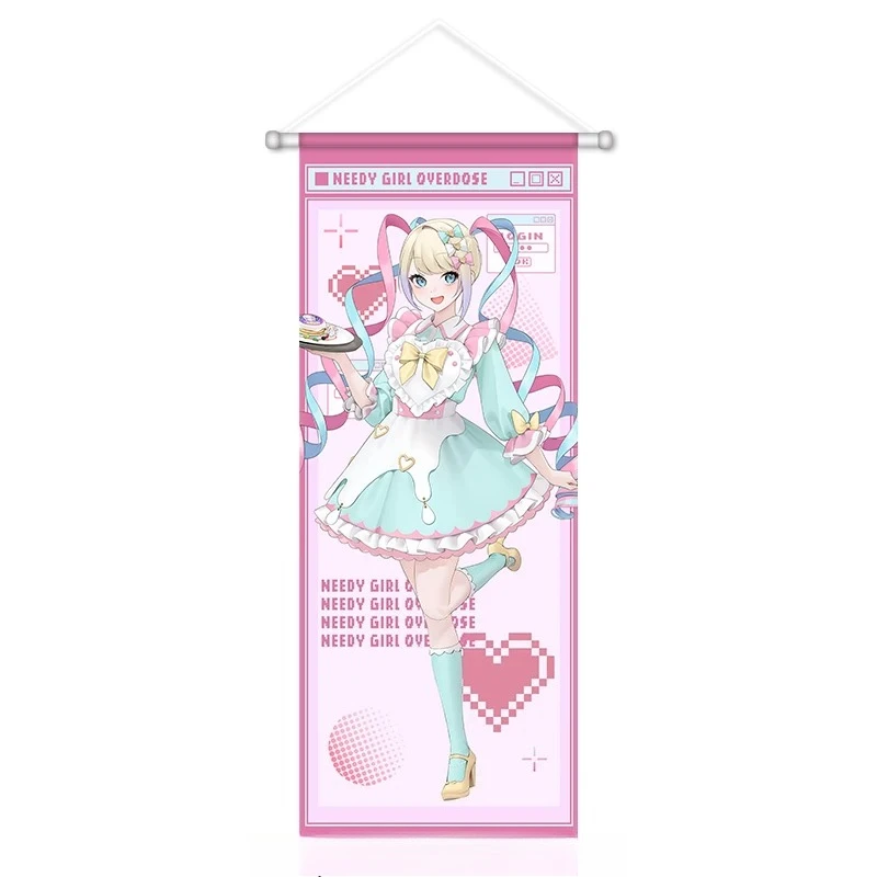 雨のアニメスクロールキャンバス壁掛け絵画家の装飾アニメポスター壁アート部屋の装飾75X28cm女の子を追い払うギフト