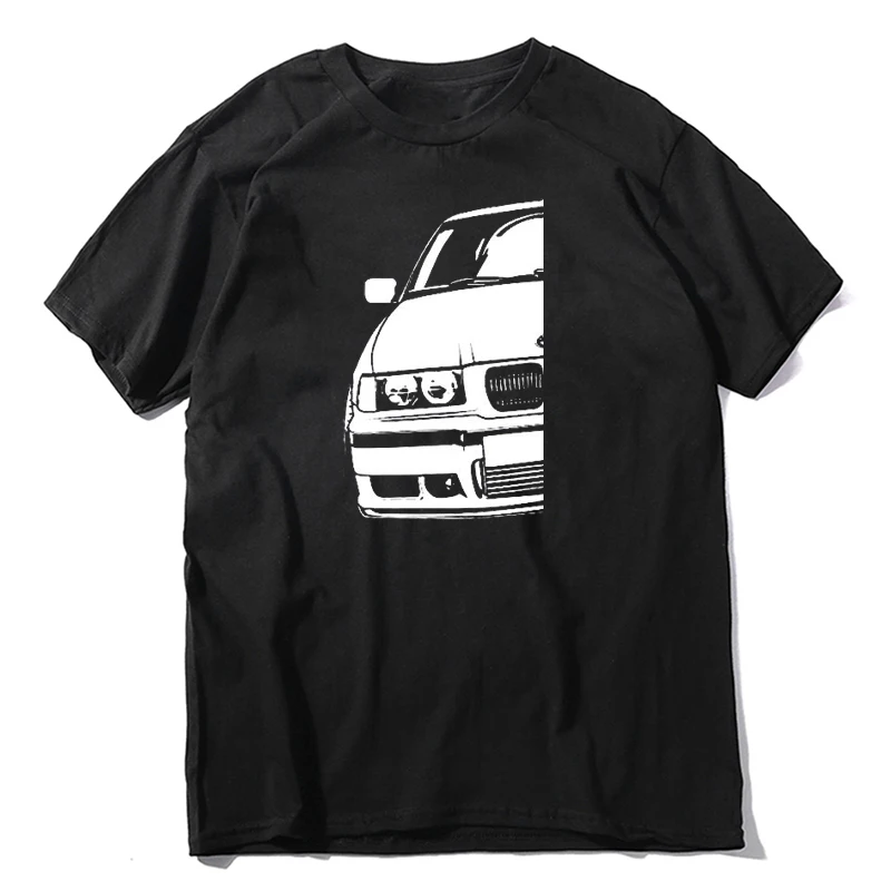Tee Classic  100% Cotton Fitness Men\'s TShirts Black Cool Automotive Car for Turbo E30 E36 E46 Anime Plus