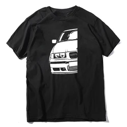 Tee Classic  100% Cotton Fitness Men's TShirts Black Cool Automotive Car for Turbo E30 E36 E46 Anime Plus