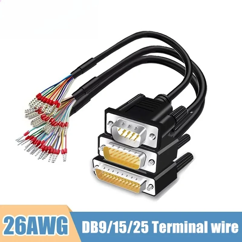 Industriële kwaliteit DB9 DB15 DB25 seriële connectorkabel met terminal mannelijke vrouwelijke stekkerdraad 26AWG 9-pins parallelle poortkabel 1-20M - afbeelding 2