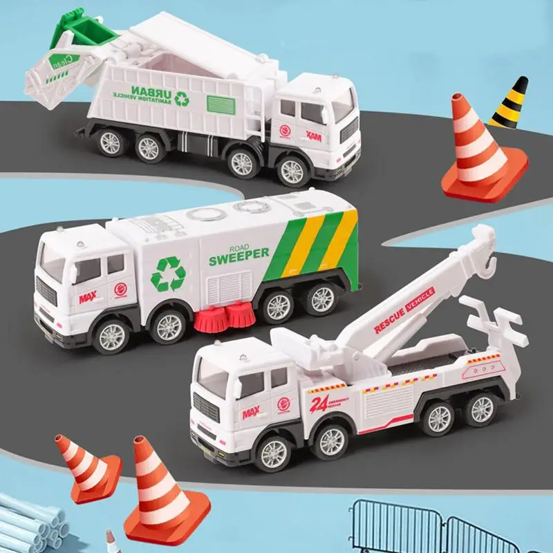 Simulation Garbage Truck Toy Garbage Sorting Bucket Sanitation Vehicle Educational Clean Trash Car Friction Model Cars For Kids