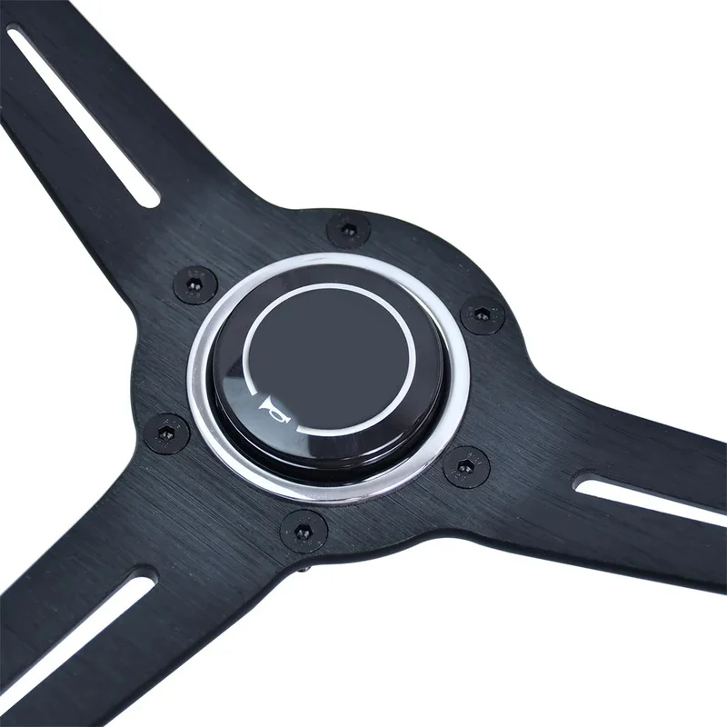 High Quality JDM 3 Spokes White Microfiber Perforated Leather Steering Wheel PCD 70MM Deep Concave Sport Steering Wheel For Raci