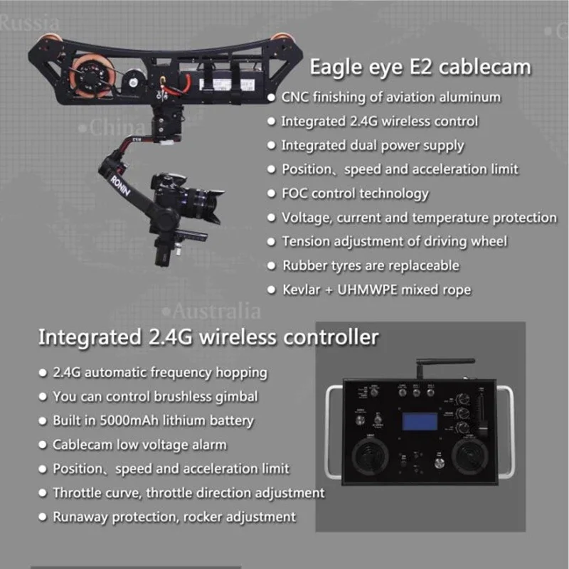 2024 Professional Braking Energy Recovery Eagle Eyes Video Shooting Flycam Cablecam