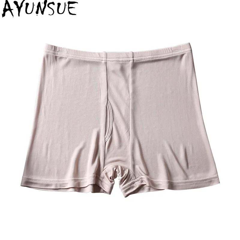 AYUNSUE High Quality Knitted Mulberry Silk Underwear for Men Breathable Skin-friendly Daily Wear Boxer Shorts Man Clothes Briefs