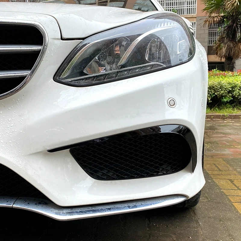 Front Bumper Splitter Spoiler Fog Light Canard For Mercedes-Benz E-Class W212 Facelift 2013-2015