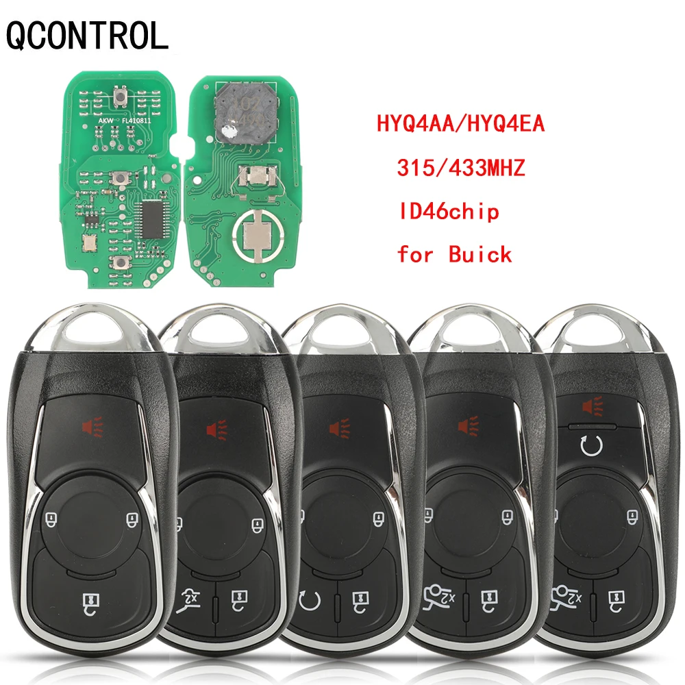 

QCONTROL Smart Promixity Remote Car Key Fob For Buick Regal Encore Enclave Envision LaCrosse HYQ4AA HYQ4EA 315Mhz /433Mhz ID46