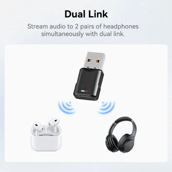 USB Bluetooth 5.3 Audio Transmitter Wireless Adapter For Macbook PC Notebook PS4 Pro PS5 Switch USB Bluetooth Dongle Receiver gallery 3