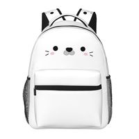 Cute White Seal Face Backpack Hot Sale Daypack Large Capacity Children BookBag School Bag Shoulder Bags for Men Women