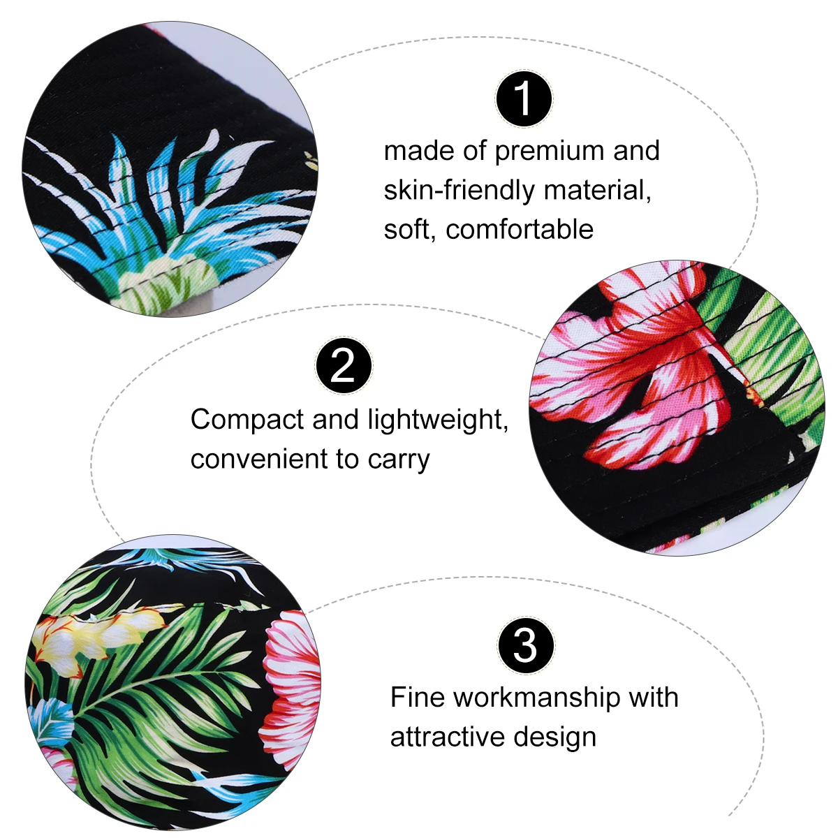 

Women Printing Cap Sun Hat Basin Cap Cotton Sunhat Bucket Hat