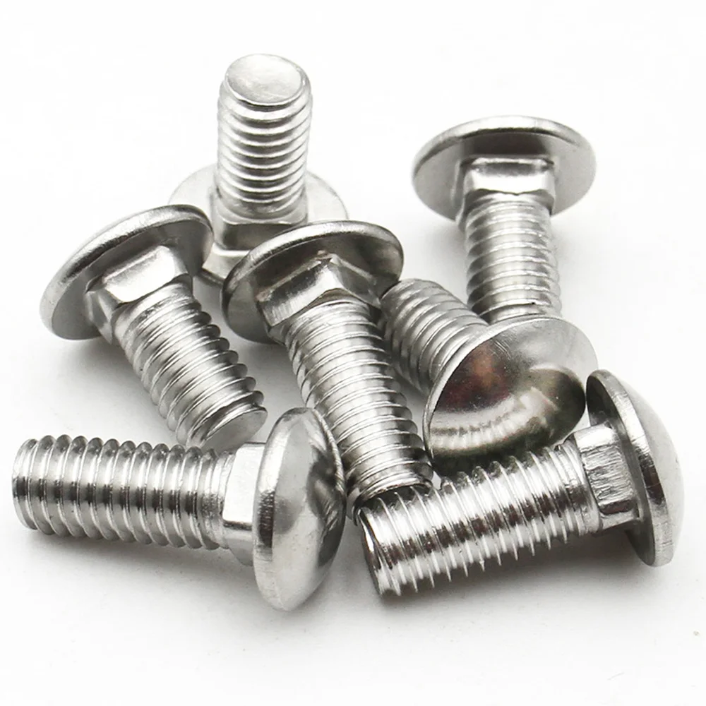 5pcs/lot M3 M4 M5 M6 M8 M10 M12 10- 30mm Length Carriage Bolt 304 Stainless Steel Round Head Square Neck Screw DIN603