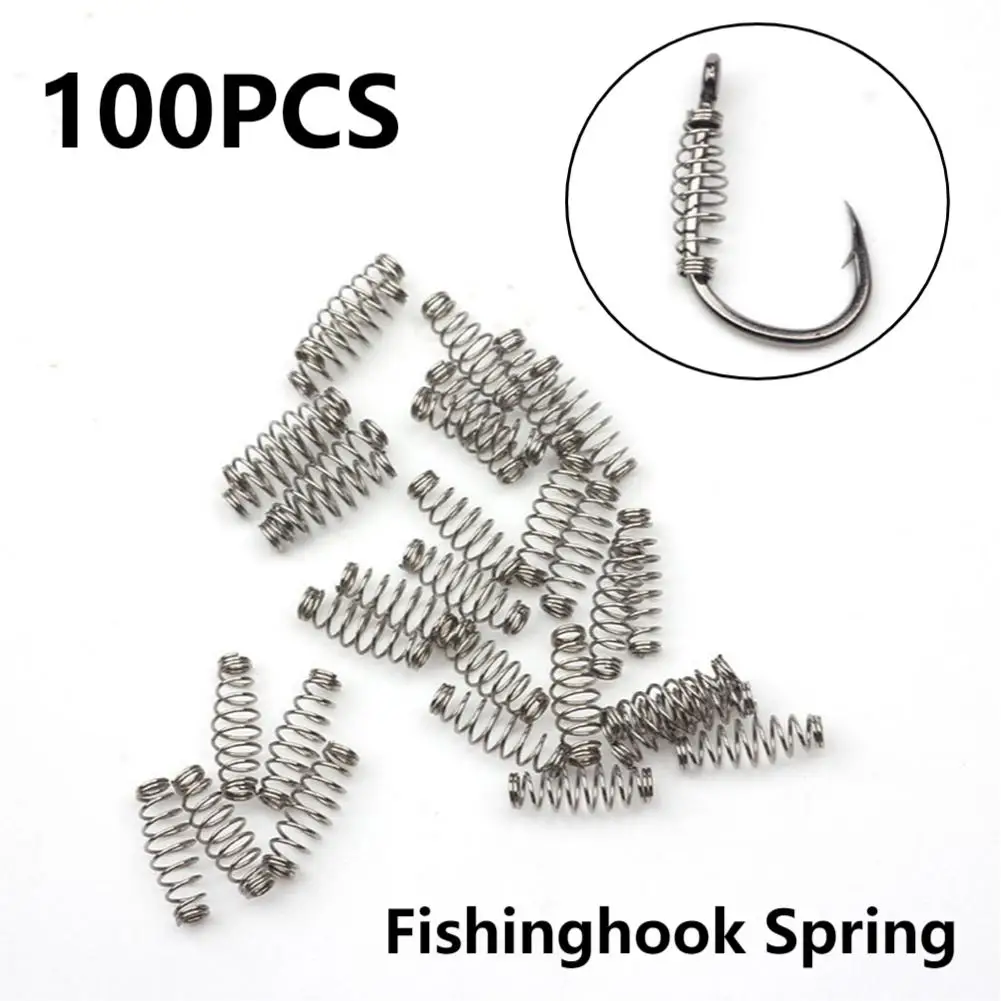 100Pcs Fish Hooks Spring Bait Feeder Lure Trap Fishbait Feeder Tackle Carp Explosion Hooks Jig Fly Fishing Hooks Stainless Steel