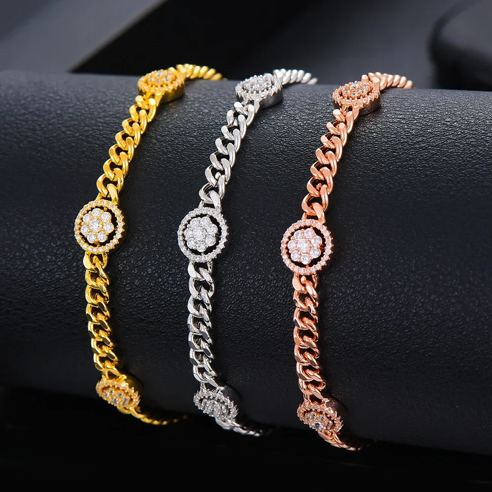 Kellybola جديد حار سحر لامعة سلاسل أساور الكفة للنساء اليومية الموضة العصرية كريستال تشيكوسلوفاكيا دبي سوار مجوهرات الحفلات #3