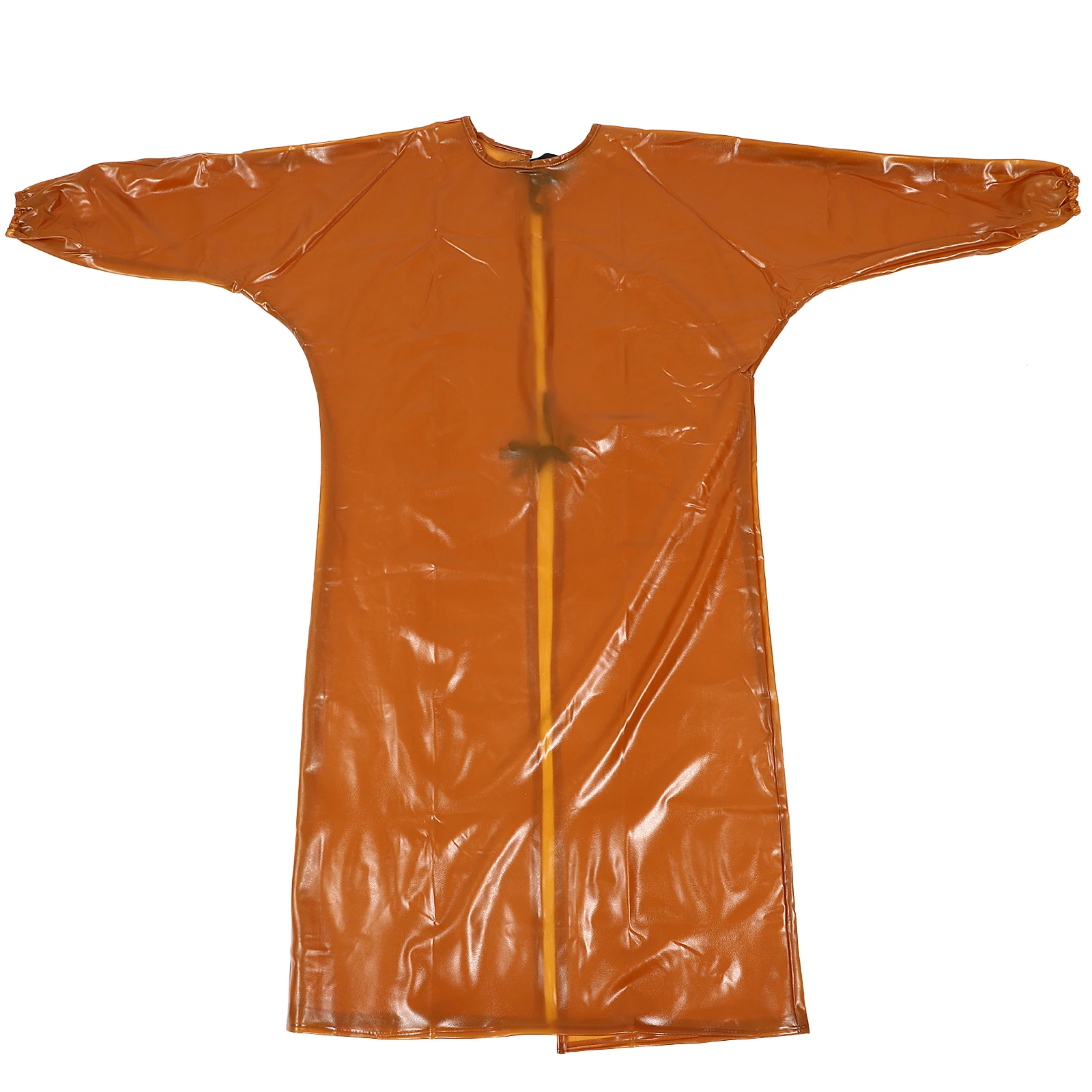 

Waterproof Work Clothes Splash Proof Overalls Black PVC Smock Mens Slaughterhouse Workshop Elastic Cuff Acid Resistant