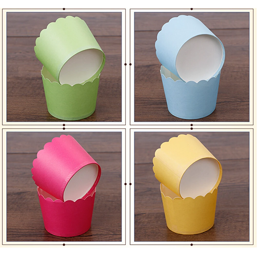

24 pcs Cake Cups Cupcake Decoration Mini Baking Paper Muffin Wrappers Liners Round Bright Color High Quality Sturdy Flexible Non