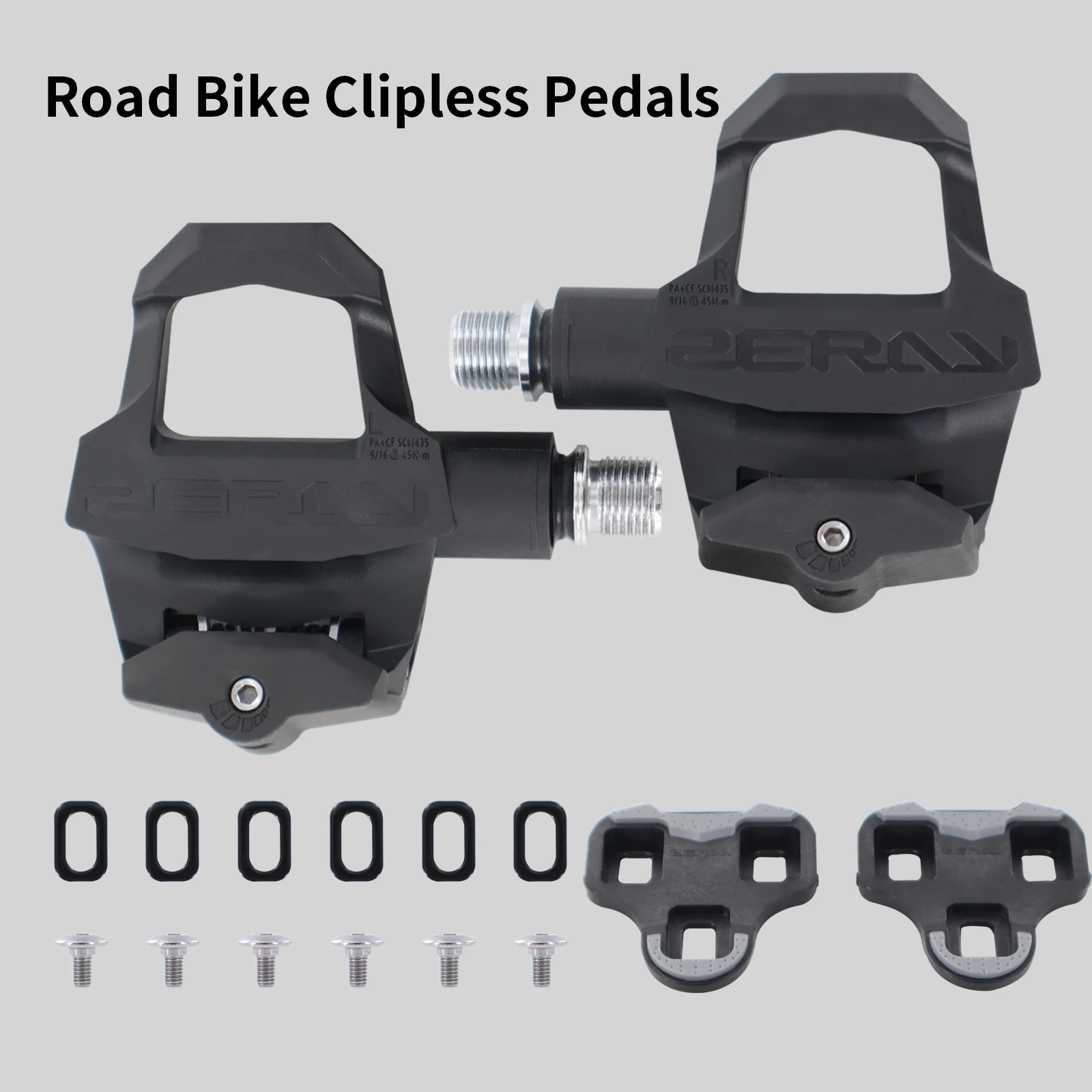 ZERAY Ultralight Road Bicycle Self-Locking Pedals, Self-Locking Carbon Fiber Pedals  Durable Road Ebike/bike  Pedals