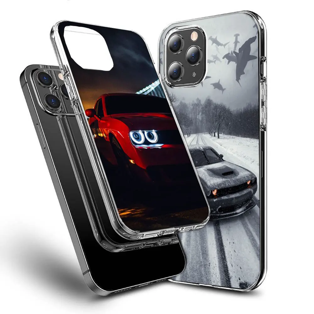 Challenger Muscle Car Phone Case For Apple Iphone 15+ 14 Plus Fundas 16 Pro Max Capa 12 13 Mini Coque 11 Pro Cover Shell TPU Cov