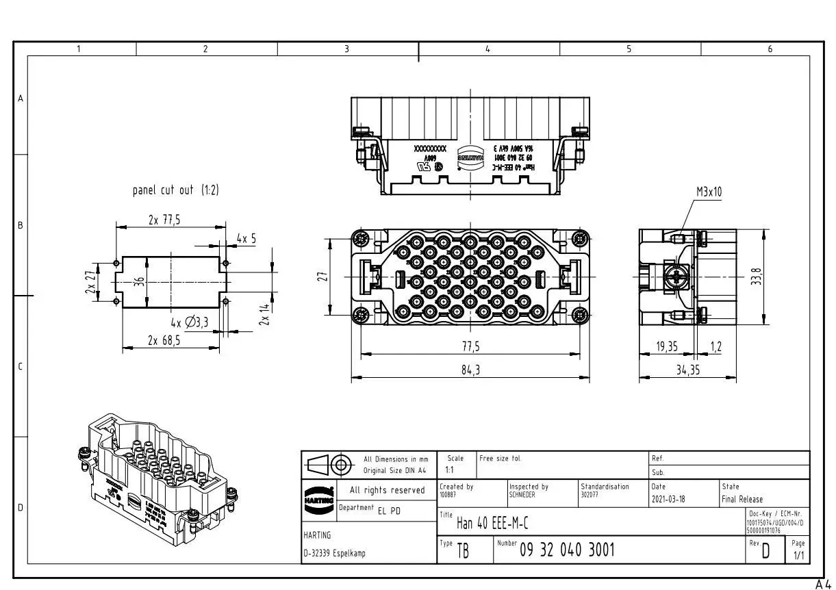 09320403001 HARTING 커넥터