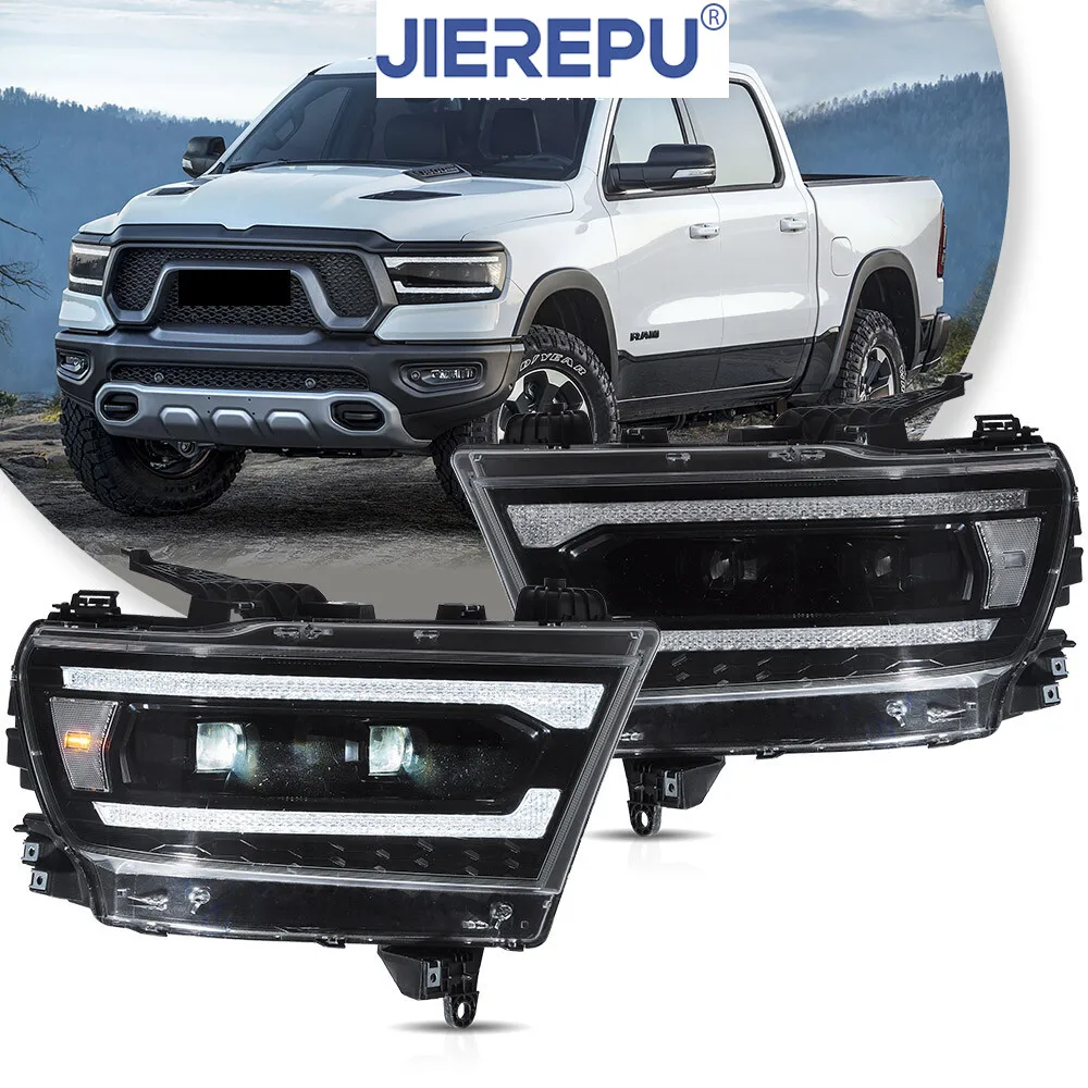 

1Pair Turn Signal For 2019-2024 Dodge Ram 1500 FULL LED Projector Headlights W/Animation