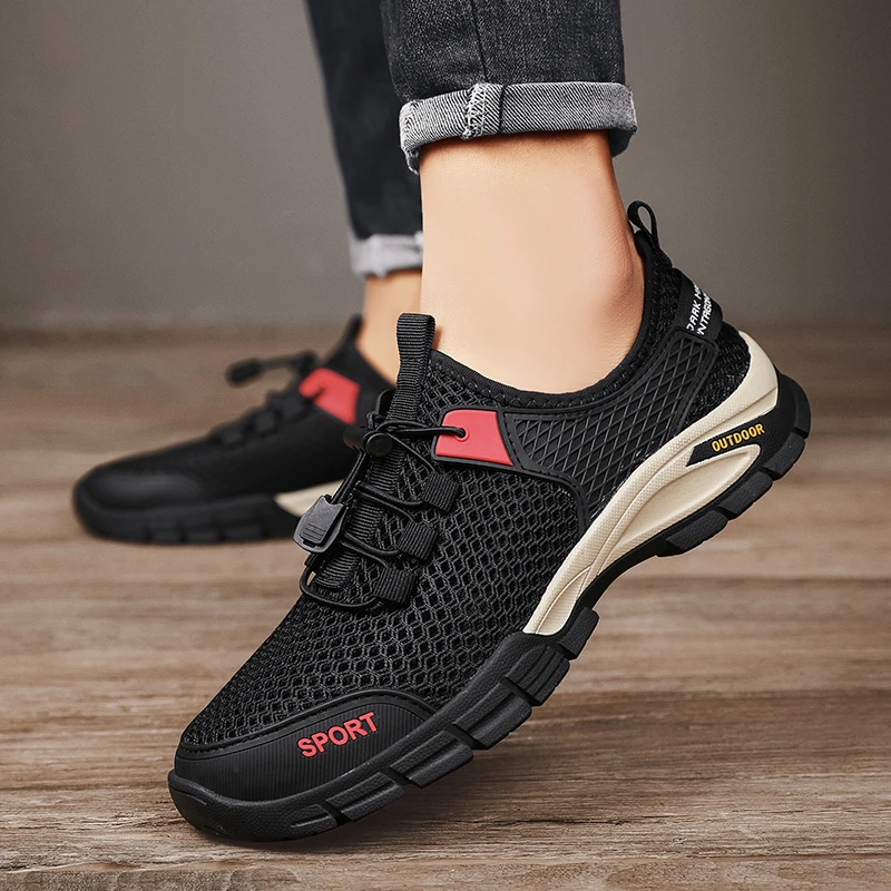 Xiaomi Men Shoes Breathable Mesh Outdoor Casual Sneakers Men New Black Rubber Flat Outdoor Footwear Sneakers Size 38-46