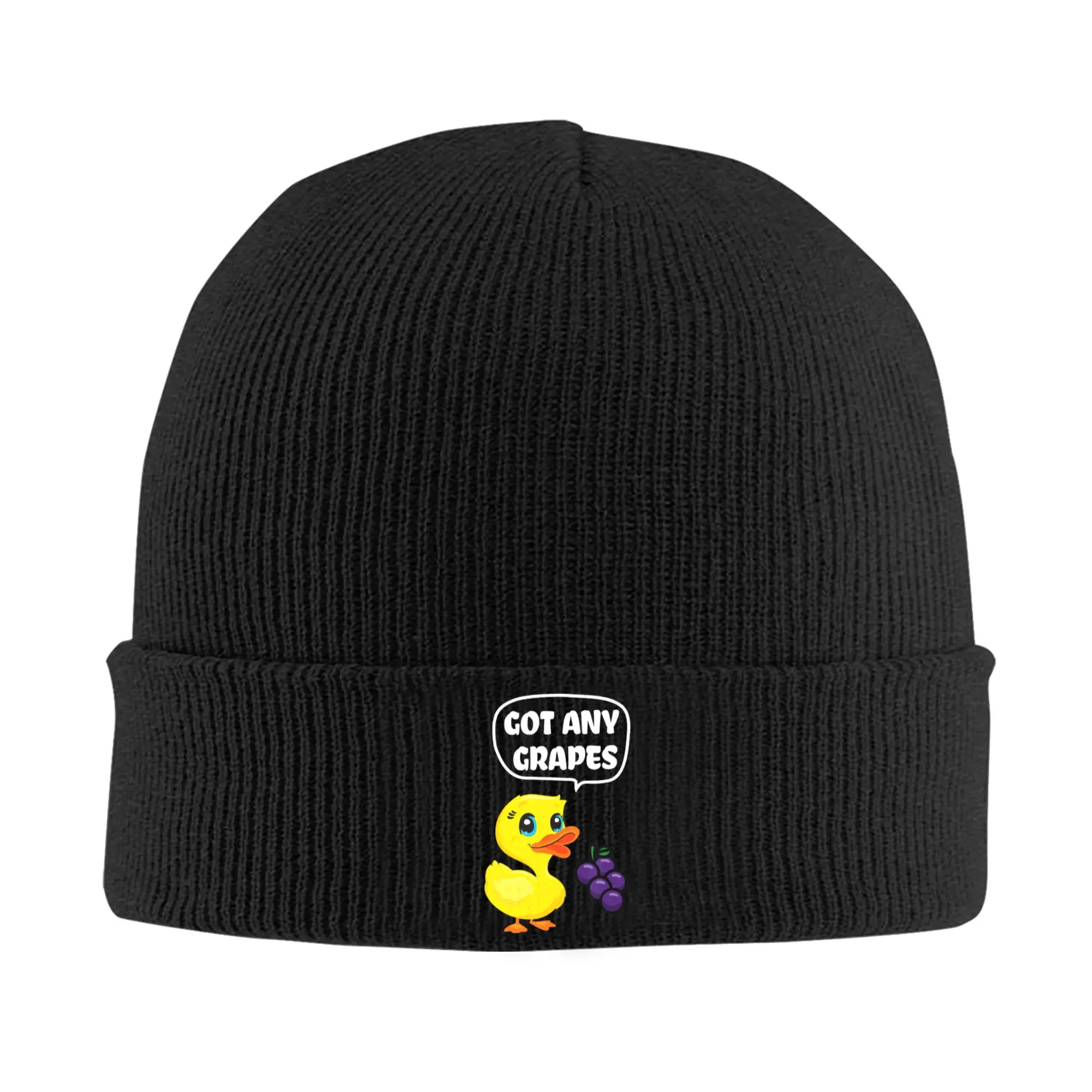 Got Any Grapes Funny Duck Lovers Duck Song Lover Beanie Hats Bonnet Hats Adult Unisex Street Y2K Kpop Knitted Hat Warm Soft Caps