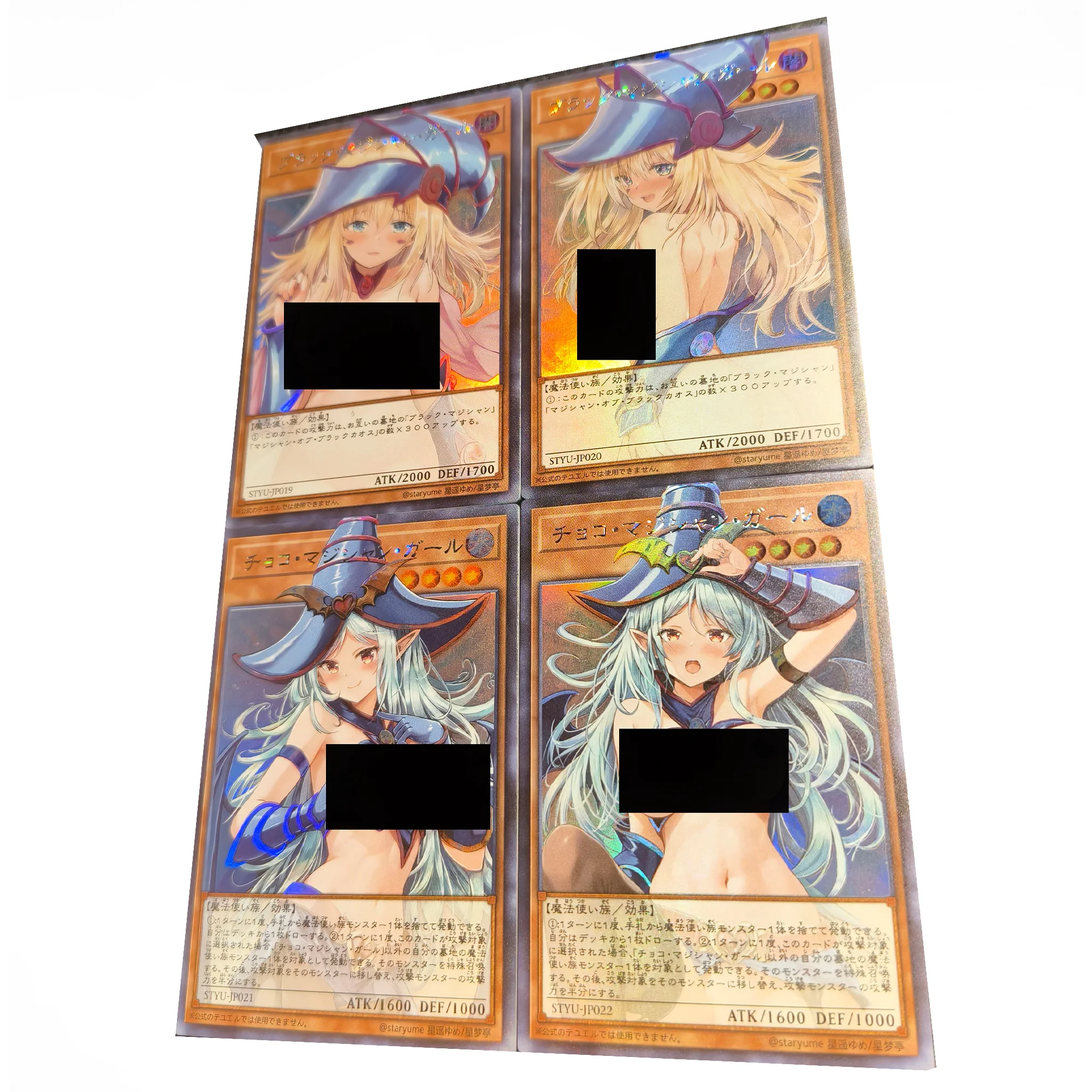 

4 шт./компл. Ю-Ги-Ой своими руками! Черная волшебница для девочек с самоконтролем, коллекционная подпись, торговая флэш-карта, аниме, мультяшная подарочная игрушка