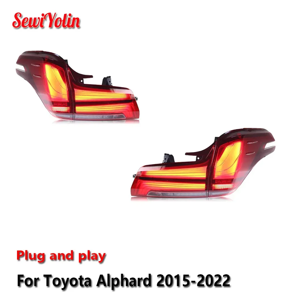 

Автомобильные светодиодные задние фонари, аксессуары для Toyota Alphard 2015-2022, автоматический задний противотуманный фонарь DRL, стоп-сигнал поворота Plug and Play