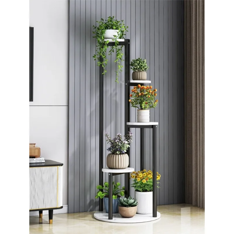 Light luxury flower shelves, living room, floor standing iron balcony, succulent flower pot storage rack, indoor high-end plant