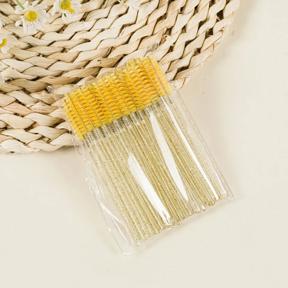 50-100 Piezas de Cepillos Peine para Pestañas, Herramienta Profesional para Extensiones y Maquillaje 4