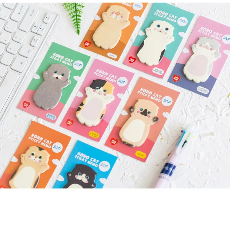 Korean Stationery Kawaii Cartoon Cat Sticky Memo Post Pad Marker It Note Planner Stickers Cute Office Supplies School Supplies