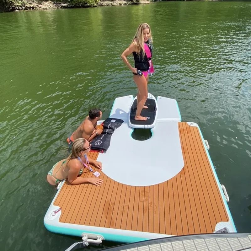AirFunPro Custom Portable Inflatable PVC Water Platform Home Indoor Use Ocean/Sea Swimming Pools Floating Yacht Net Water Parks