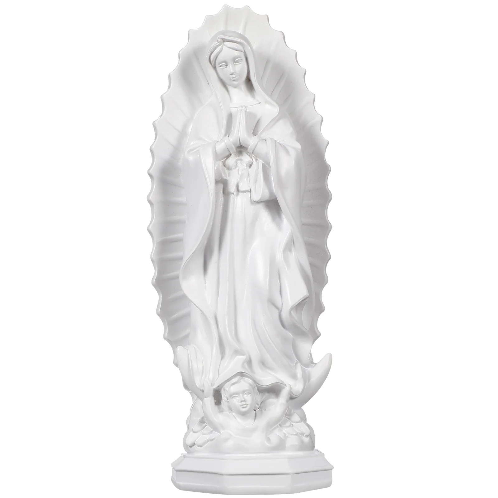 

Virgin Mary Resin Statue Miniature Catholic Sculpture Religious Resin Craft Decoration for Home Office