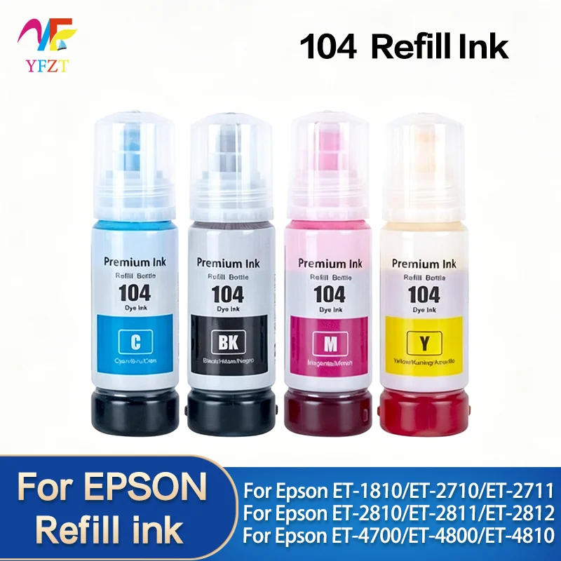 104 EP104 Premium Color kompatible Nachfülltinte für Epson ECOTANK ET-2821 ET-2825 ET-2826 ET-2830 ET-2710 ET-2711 ET-14100 Drucker