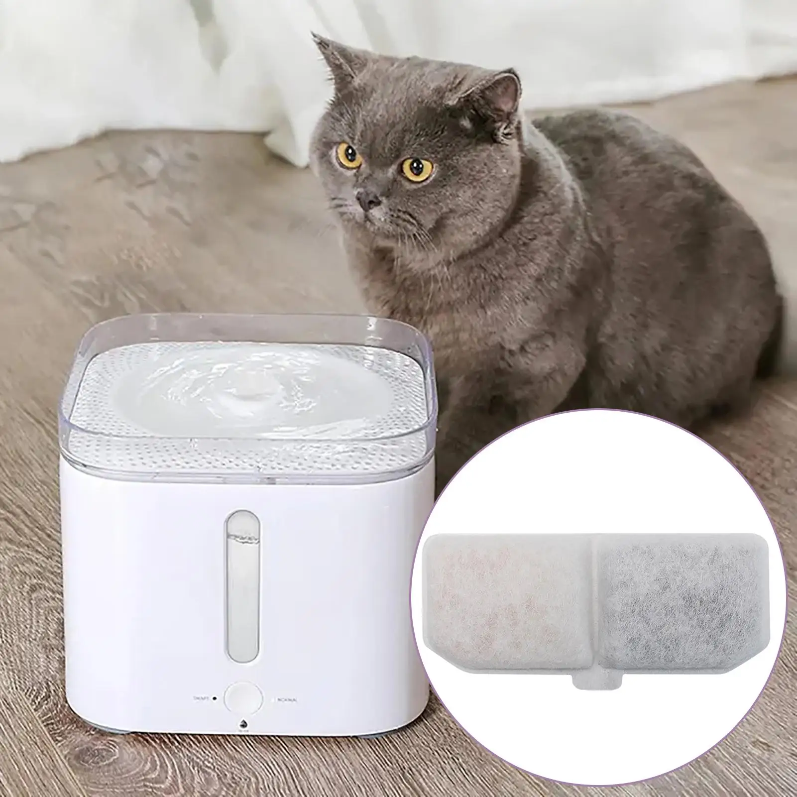 Cat Water Fountain Filter 4/10Pcs Rectangular Cat Water Circulation Carbon Filters Replacement For Clean Drinking Water