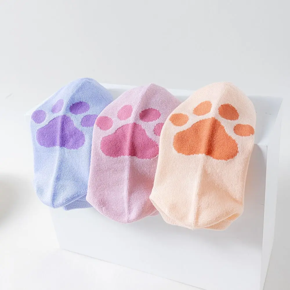 10Pairs Comfortable Bear Claw Cartoon Short Socks Breathable Patchwork Invisible Socks Hosiery Elastic Boat Socks Women Sport