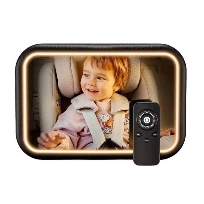 

AB56-Rear Facing Hook Clip Design Baby For Car Mirror With Light For Baby Rechargeable 2000Mah For Car Seat
