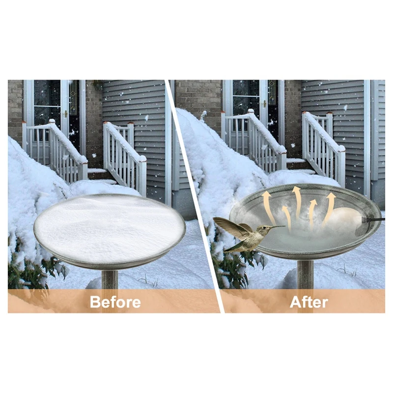 Birdbath Deicer Bird Bath Heaters Outdoors In Winter With Thermostatically Controlled & Auto Shut