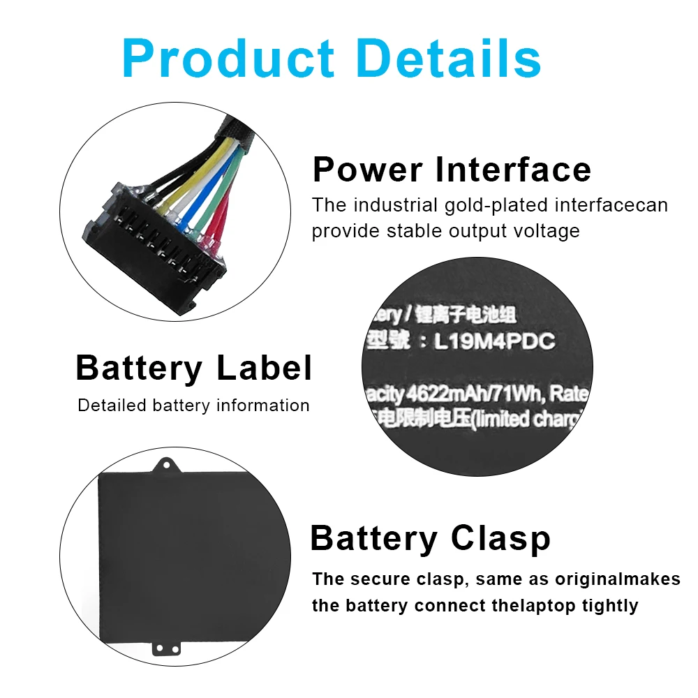 New L19M4PDC L19C4PDC Laptop Battery For Lenovo Ideapad Yoga 7-14ITL5 7-14ACN6 7-15ITL5 Series 5B10Z26479 SB10Z26481 5B10Z26482