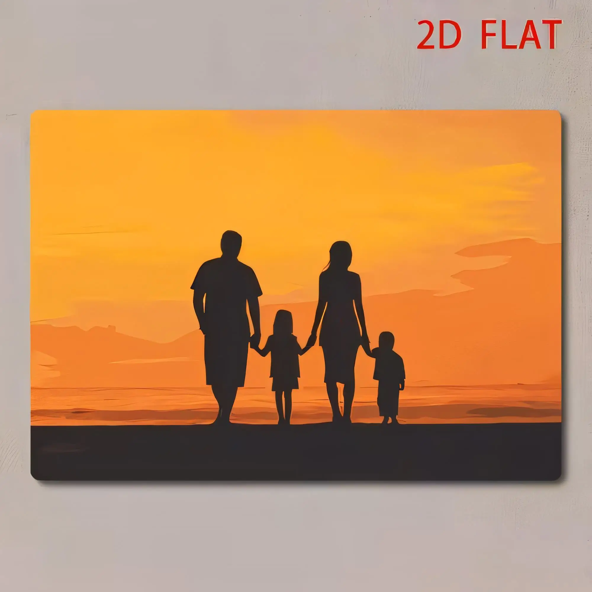 Plaque murale en métal vintage, motif silhouette familiale coucher de soleil, décoration intérieure pour salon, chambre, couloir, ferme, cadeau, extérieur