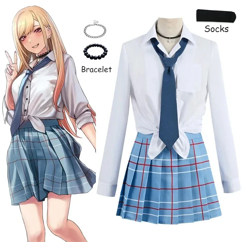 

My Dress Up Darling Marin Kitagawa Cosplay Costumes JK Uniform Shirt Skirt Outfits Halloween Christmas Carnival Party Dress Up